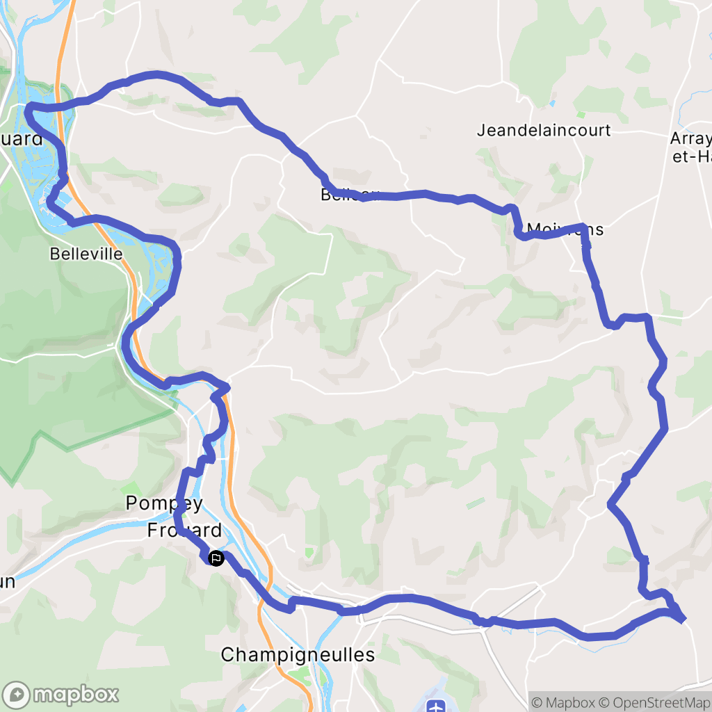 Frouard : carte du parcours de randonnée - France
