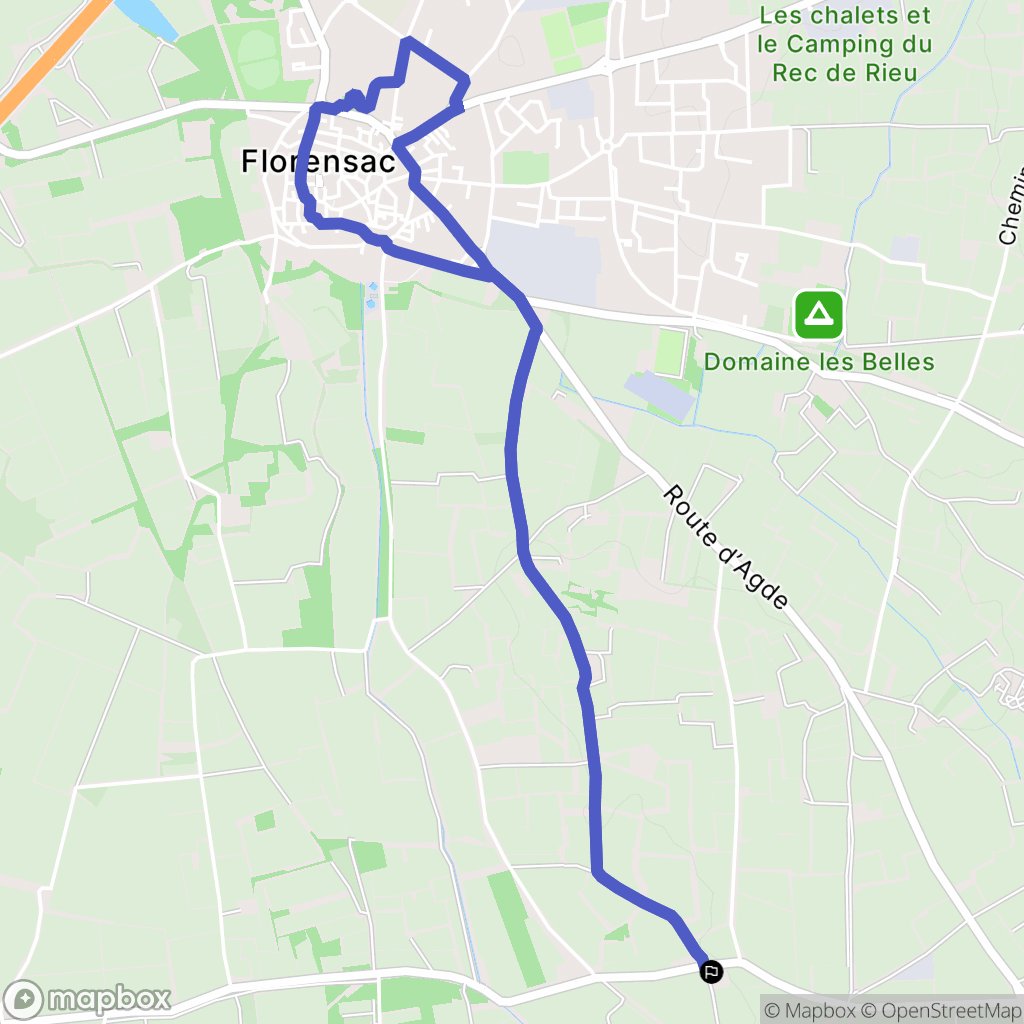Florensac : carte du parcours de randonnée - France
