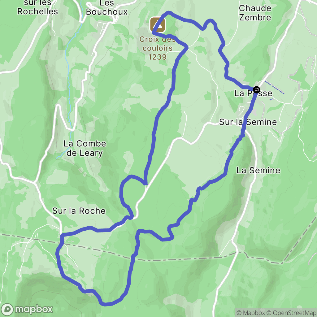 La Pesse : carte du parcours de randonnée - France