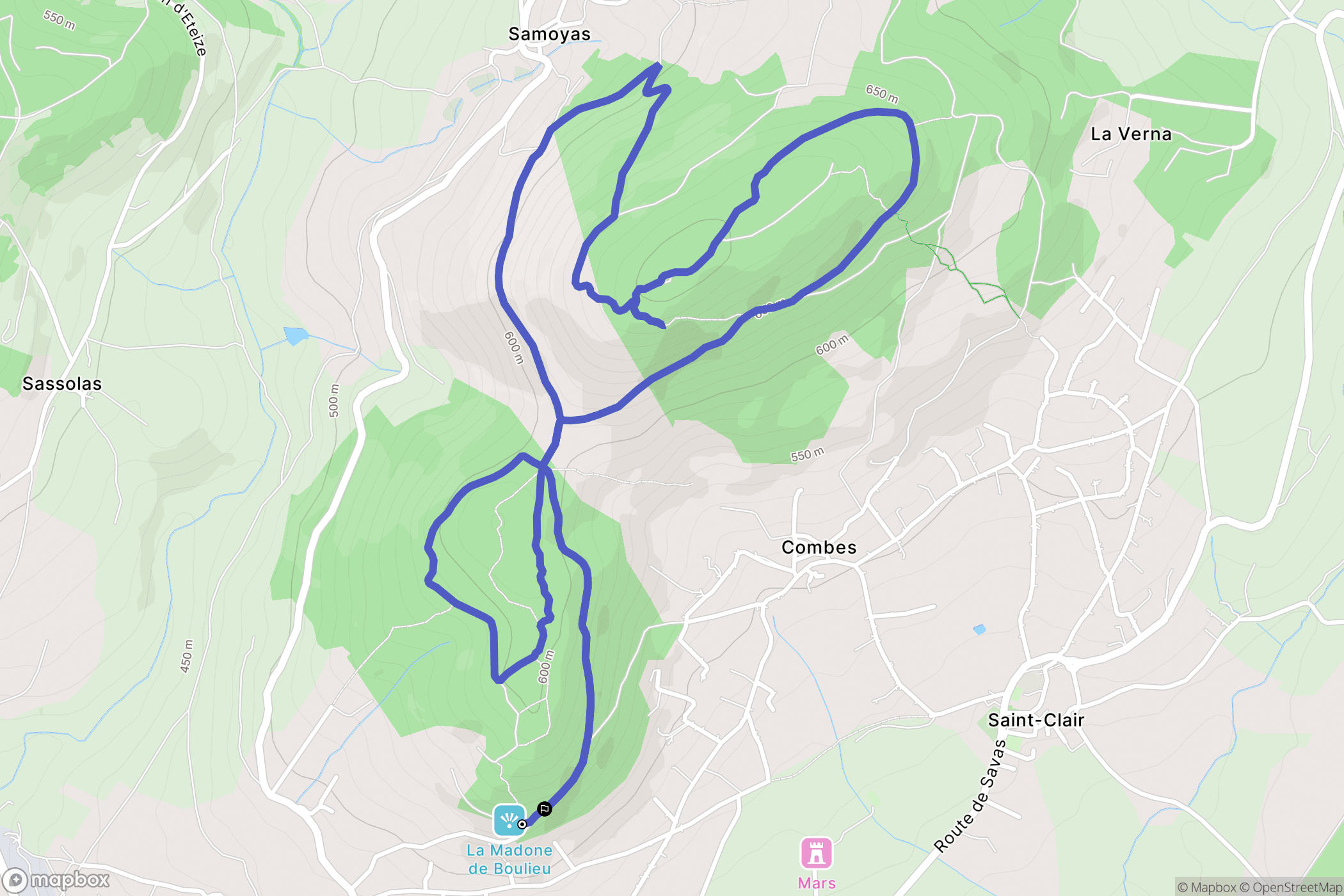 Boulieu-lès-Annonay : carte du parcours de randonnée - France