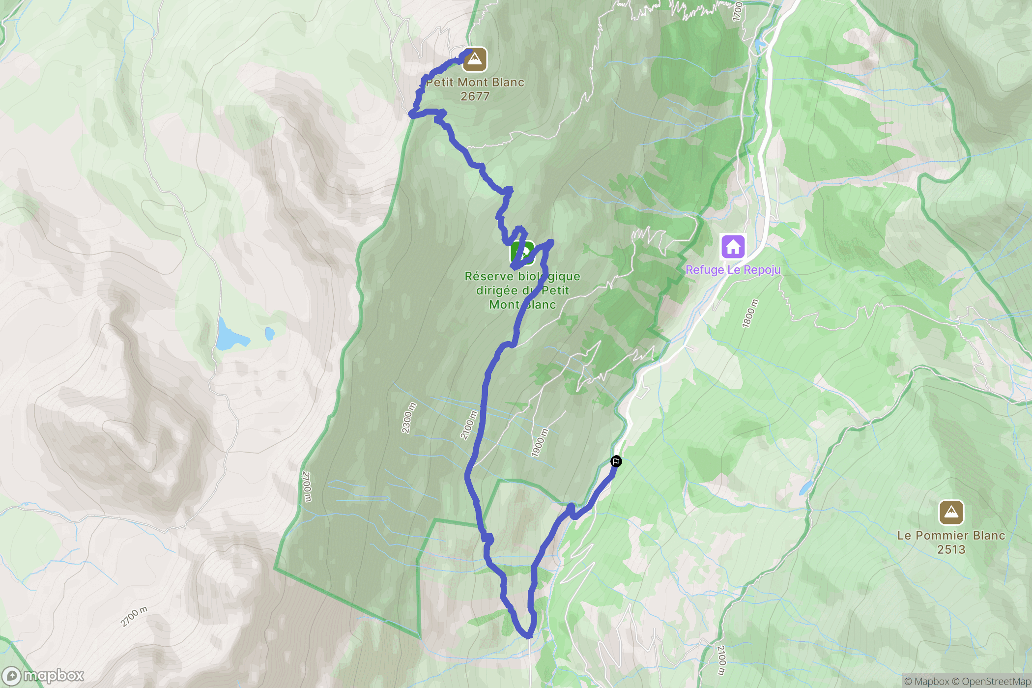 Pralognan-la-Vanoise : carte du parcours de randonnée - France