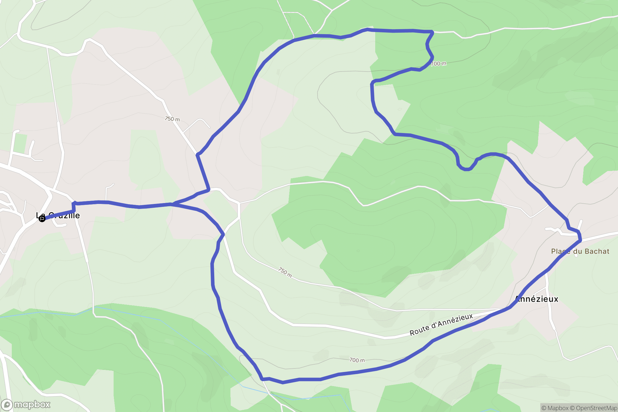Saint-Jean-Soleymieux : carte du parcours de randonnée - France