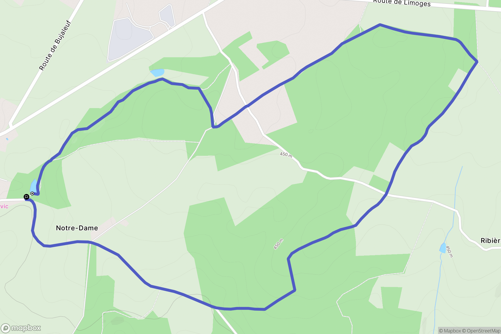Neuvic-Entier : carte du parcours de randonnée - France