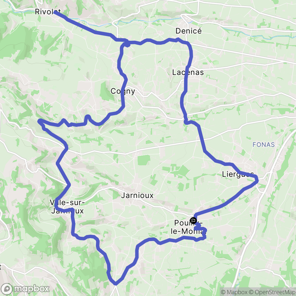 Porte des Pierres Dorées : carte du parcours de randonnée - France