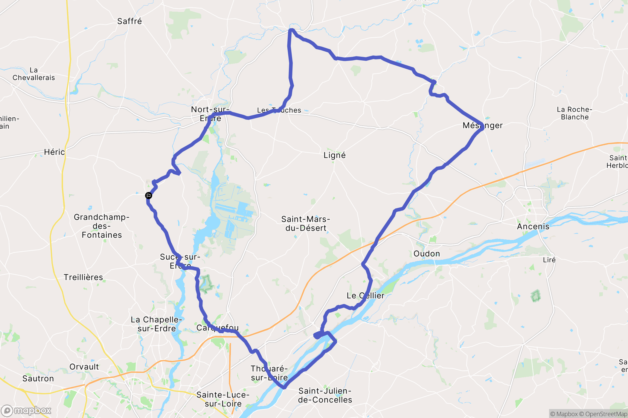 Casson : carte du parcours de randonnée - France