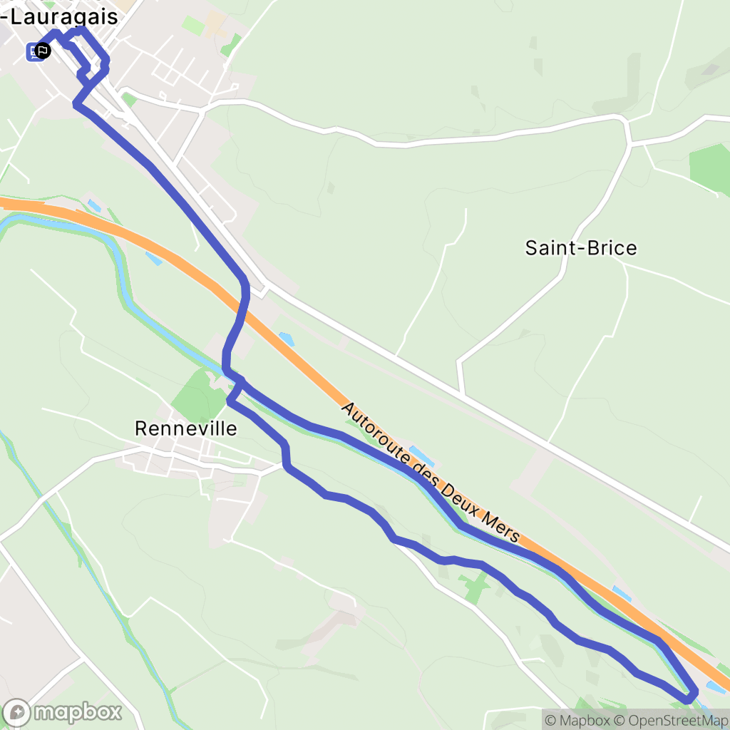 Villefranche-de-Lauragais : carte du parcours de randonnée - France