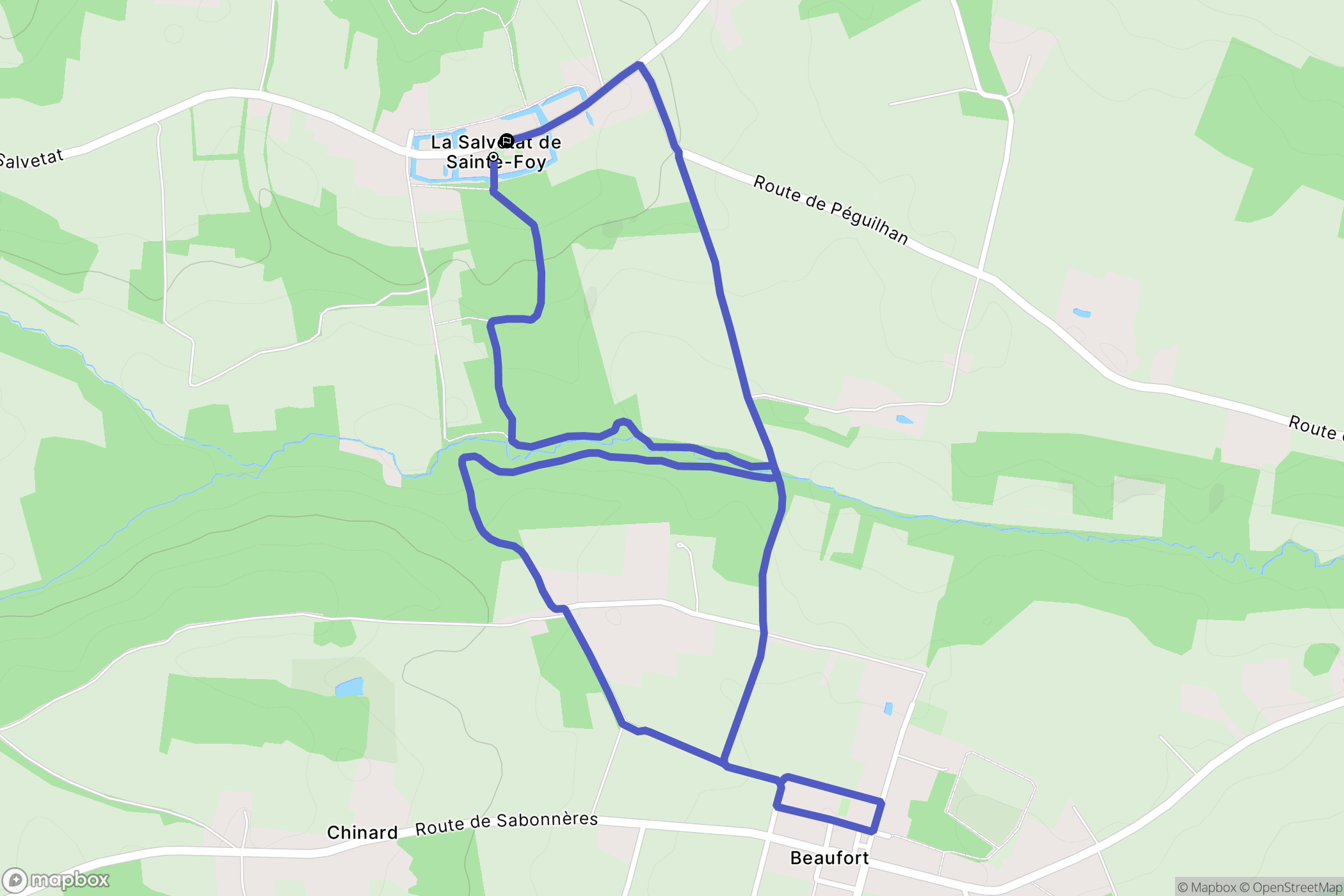 Sainte-Foy-de-Peyrolières : carte du parcours de randonnée - France