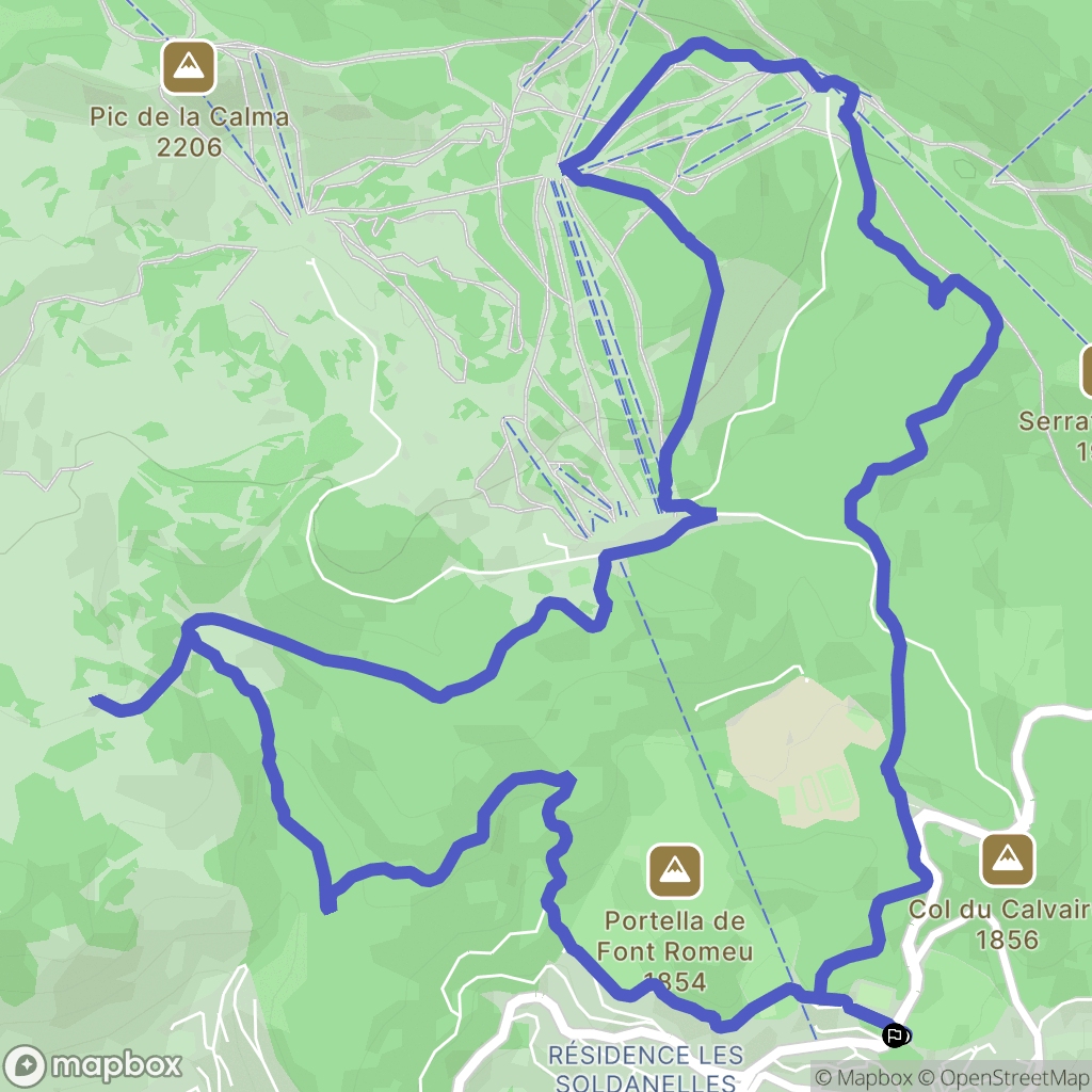 Font-Romeu-Odeillo-Via : carte du parcours de randonnée - France