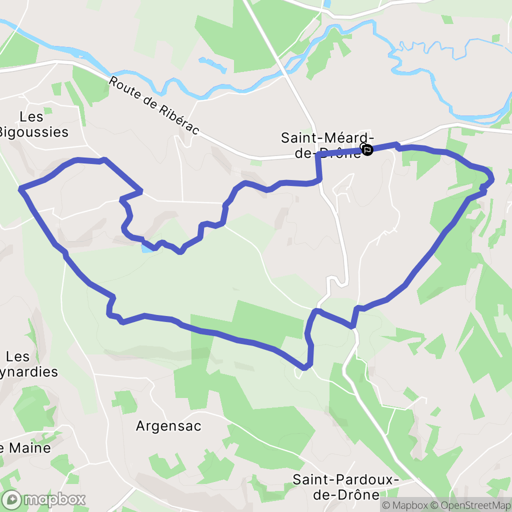 Saint-Méard-de-Drône : carte du parcours de randonnée - France