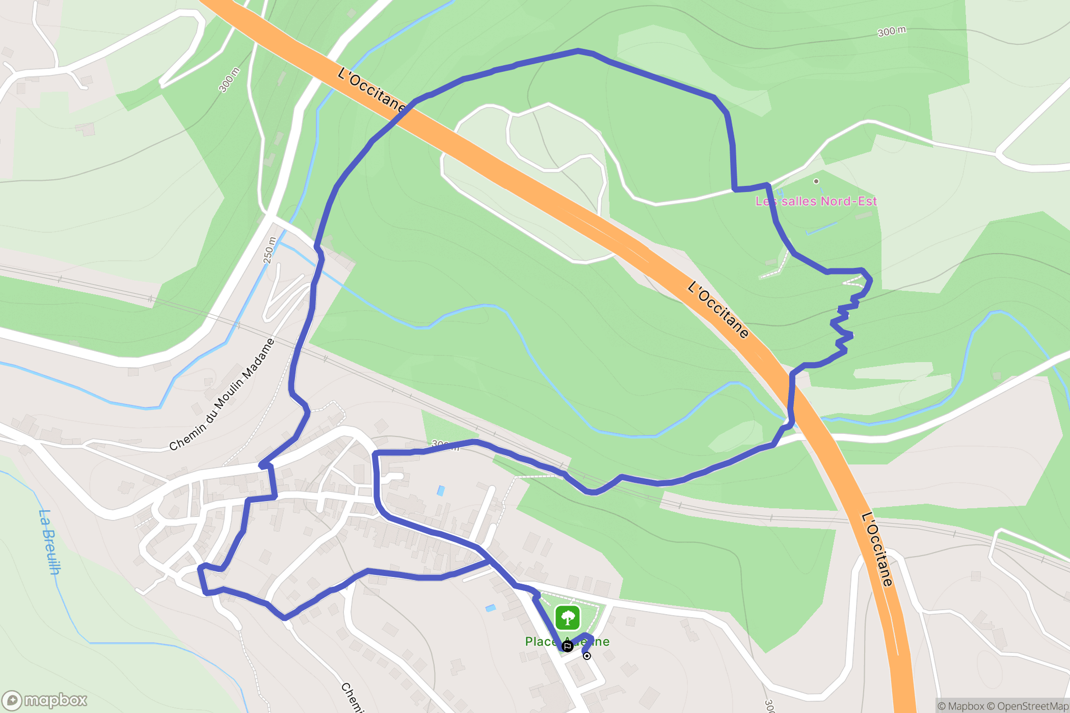 Pierre-Buffière : carte du parcours de randonnée - France