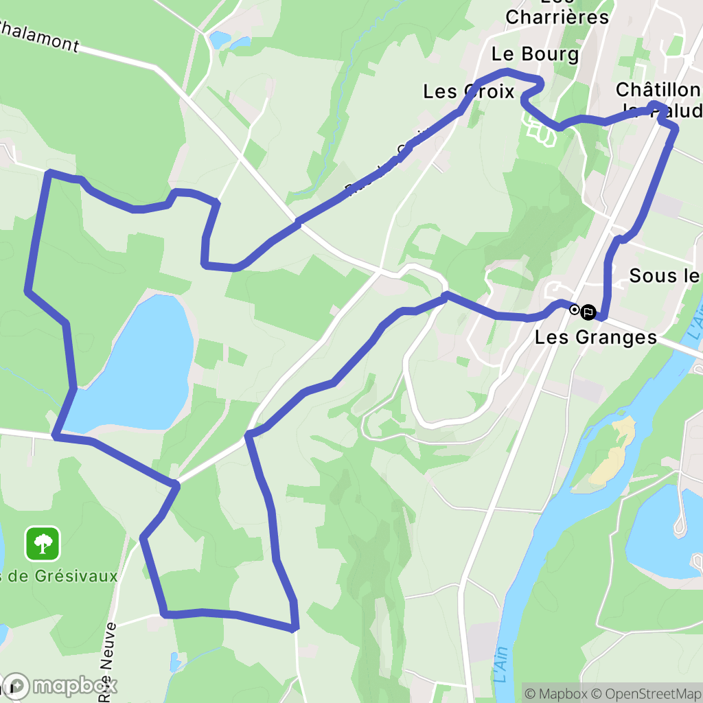 Châtillon-la-Palud : carte du parcours de randonnée - France