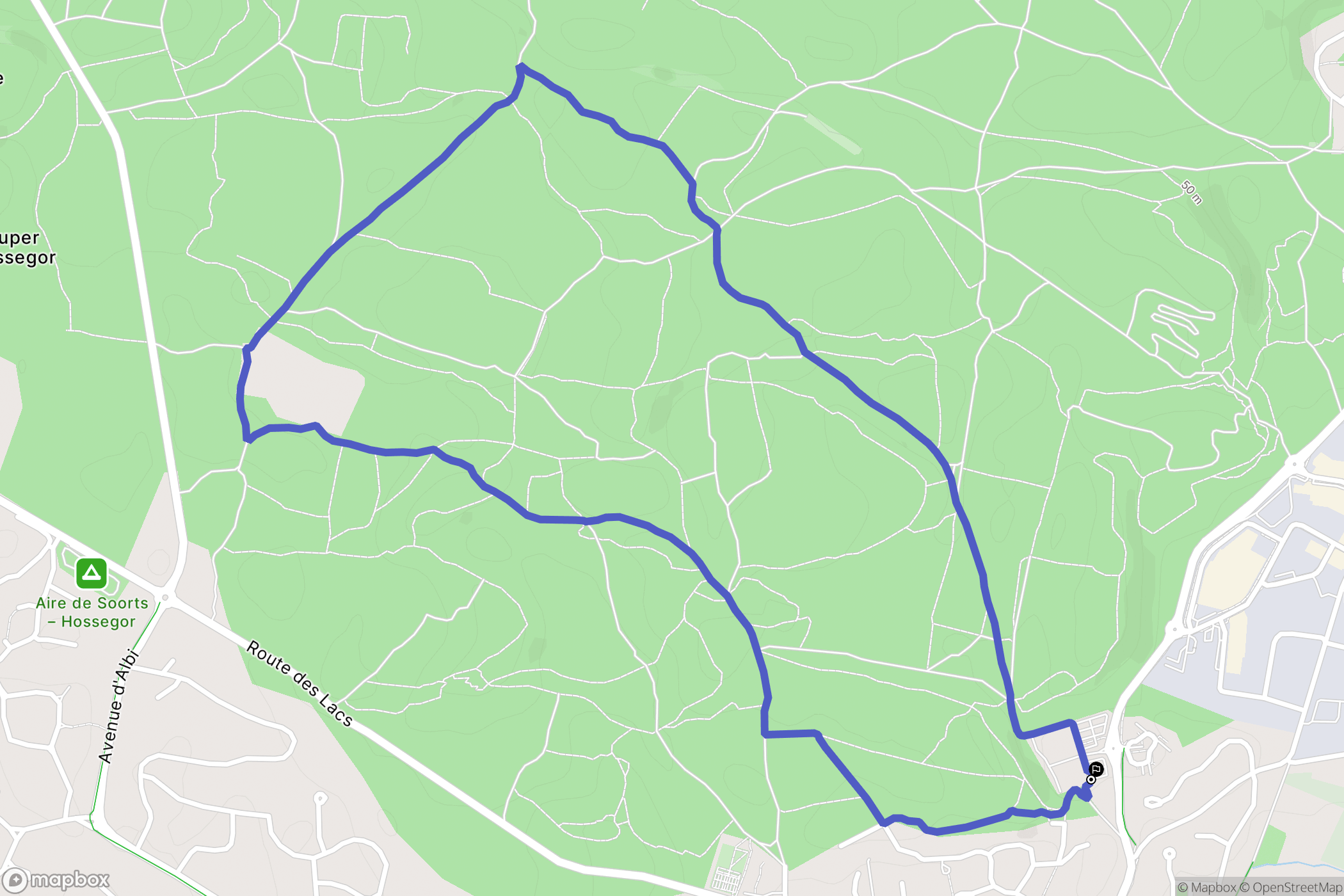 Soorts-Hossegor : carte du parcours de randonnée - France