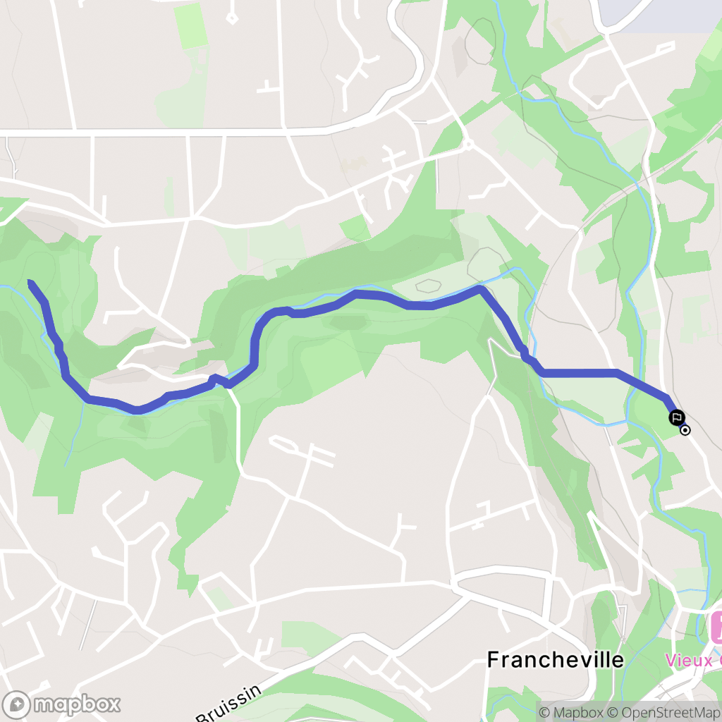 Francheville : carte du parcours de randonnée - France