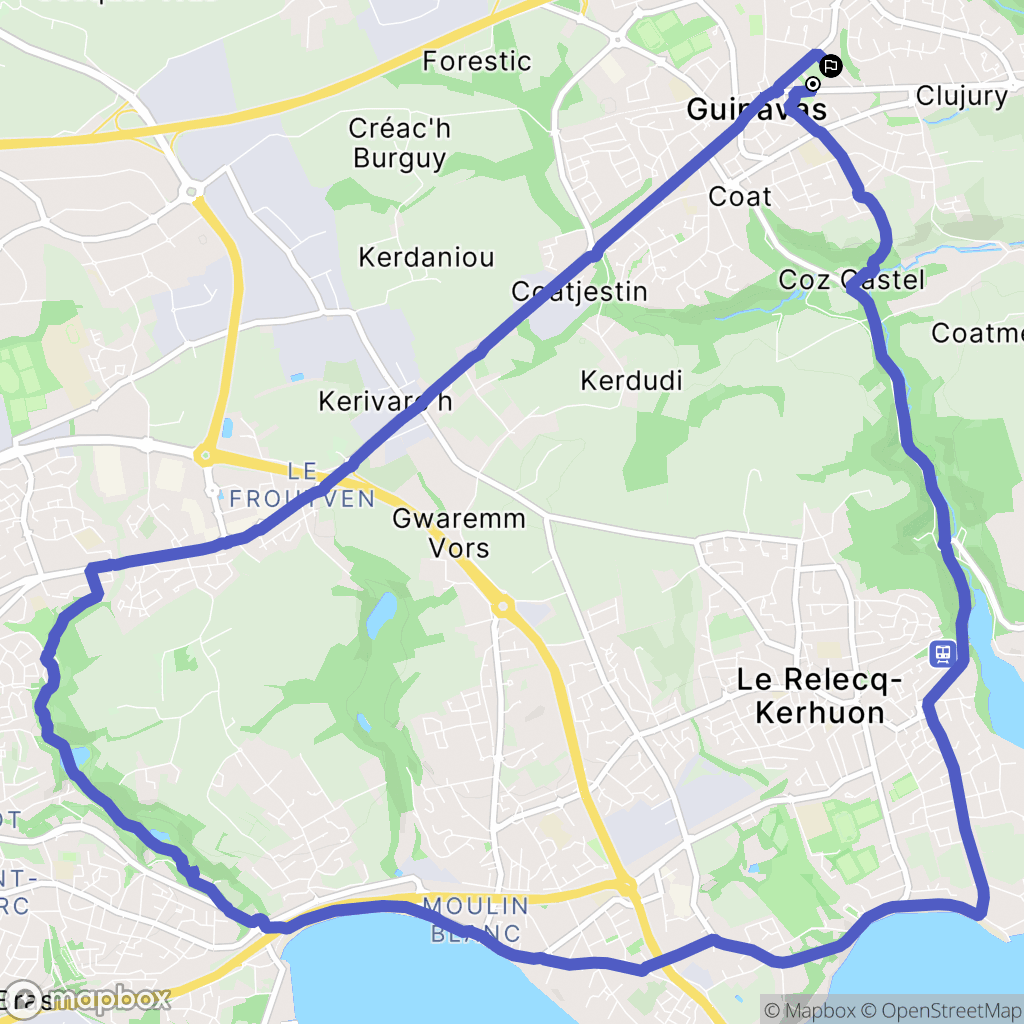 Guipavas : carte du parcours de randonnée - France