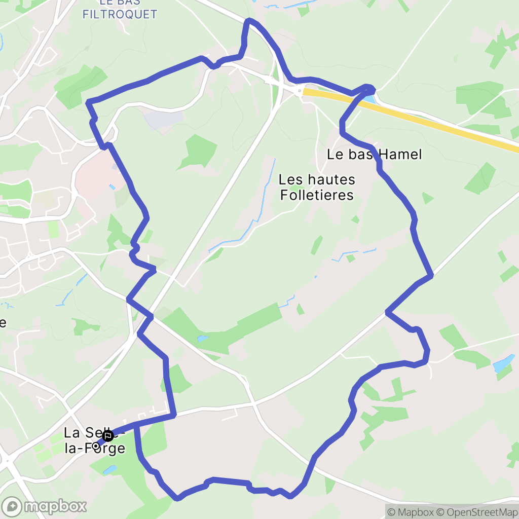 La Selle-la-Forge : carte du parcours de randonnée - France