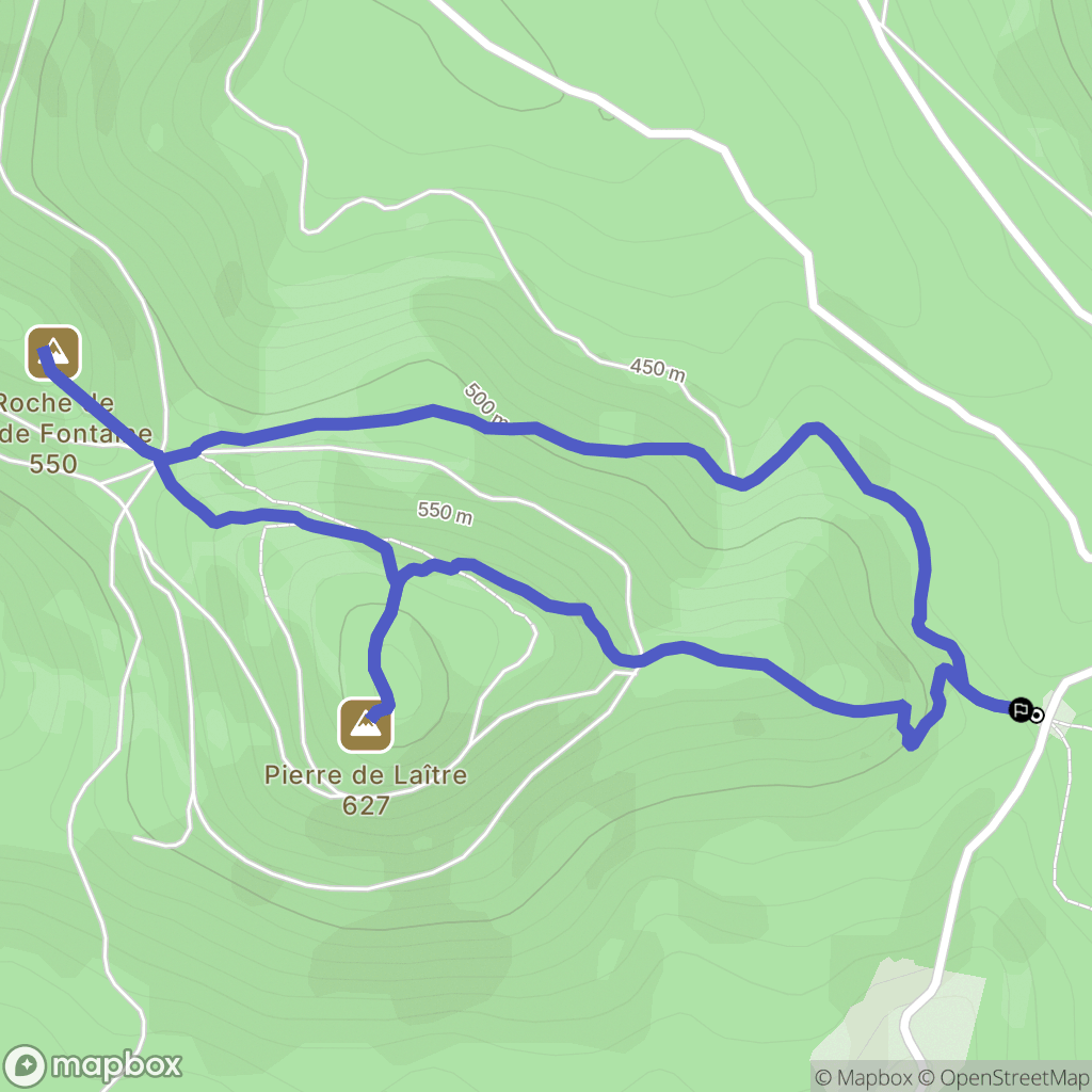 Taintrux : carte du parcours de randonnée - France