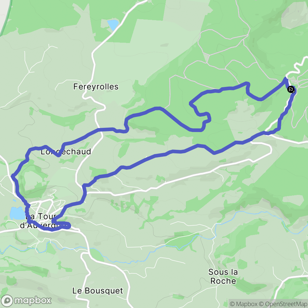 La Tour-d'Auvergne : carte du parcours de randonnée - France
