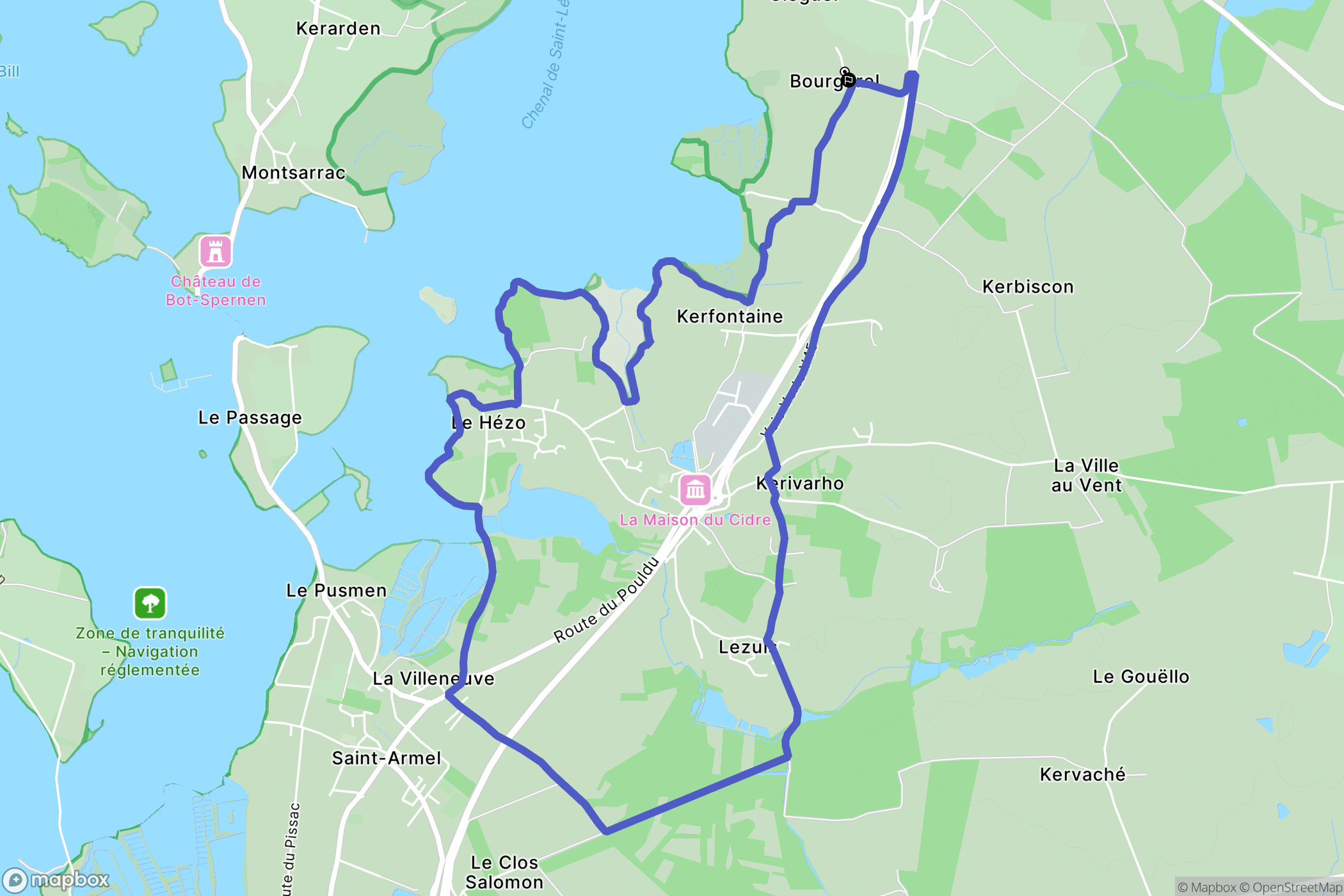 Theix-Noyalo : carte du parcours de randonnée - France