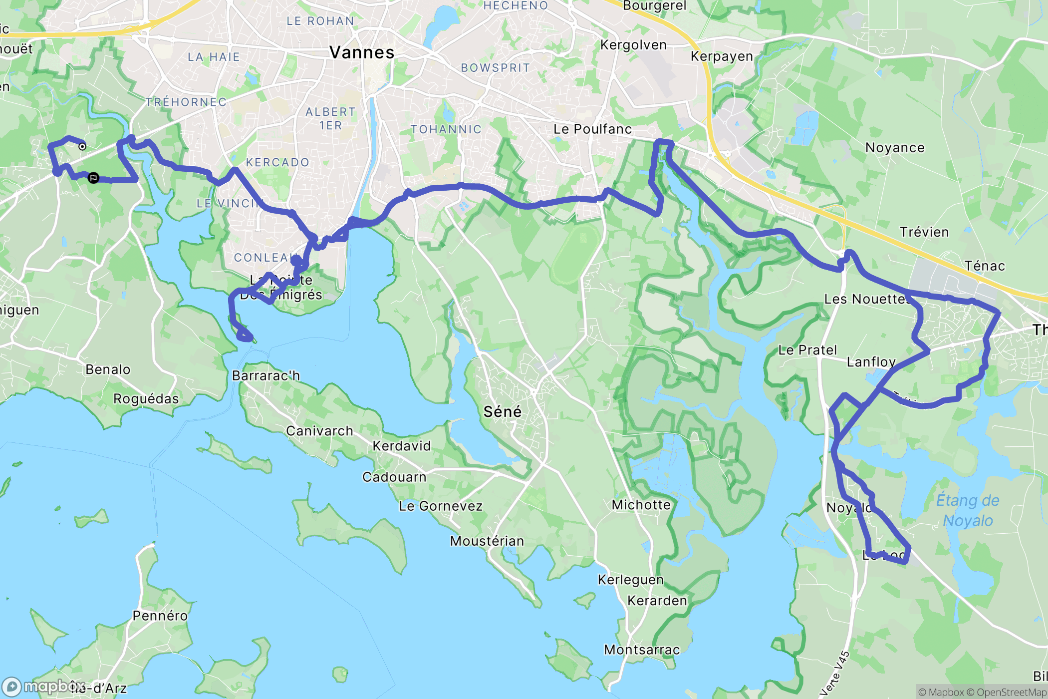 Arradon : carte du parcours de randonnée - France