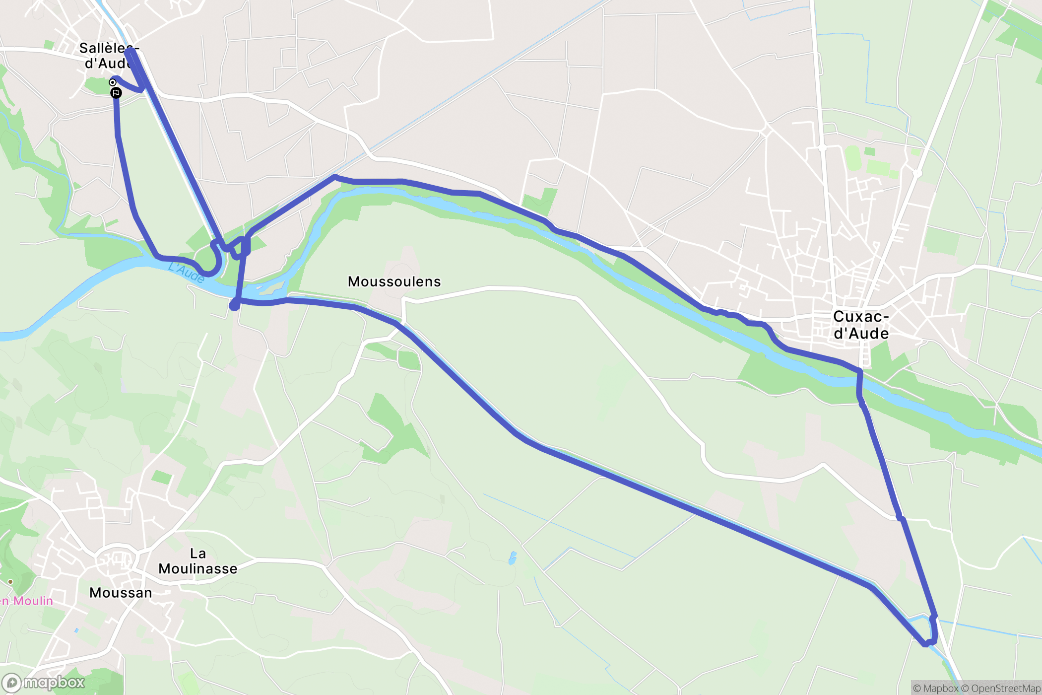 Sallèles-d'Aude : carte du parcours de randonnée - France