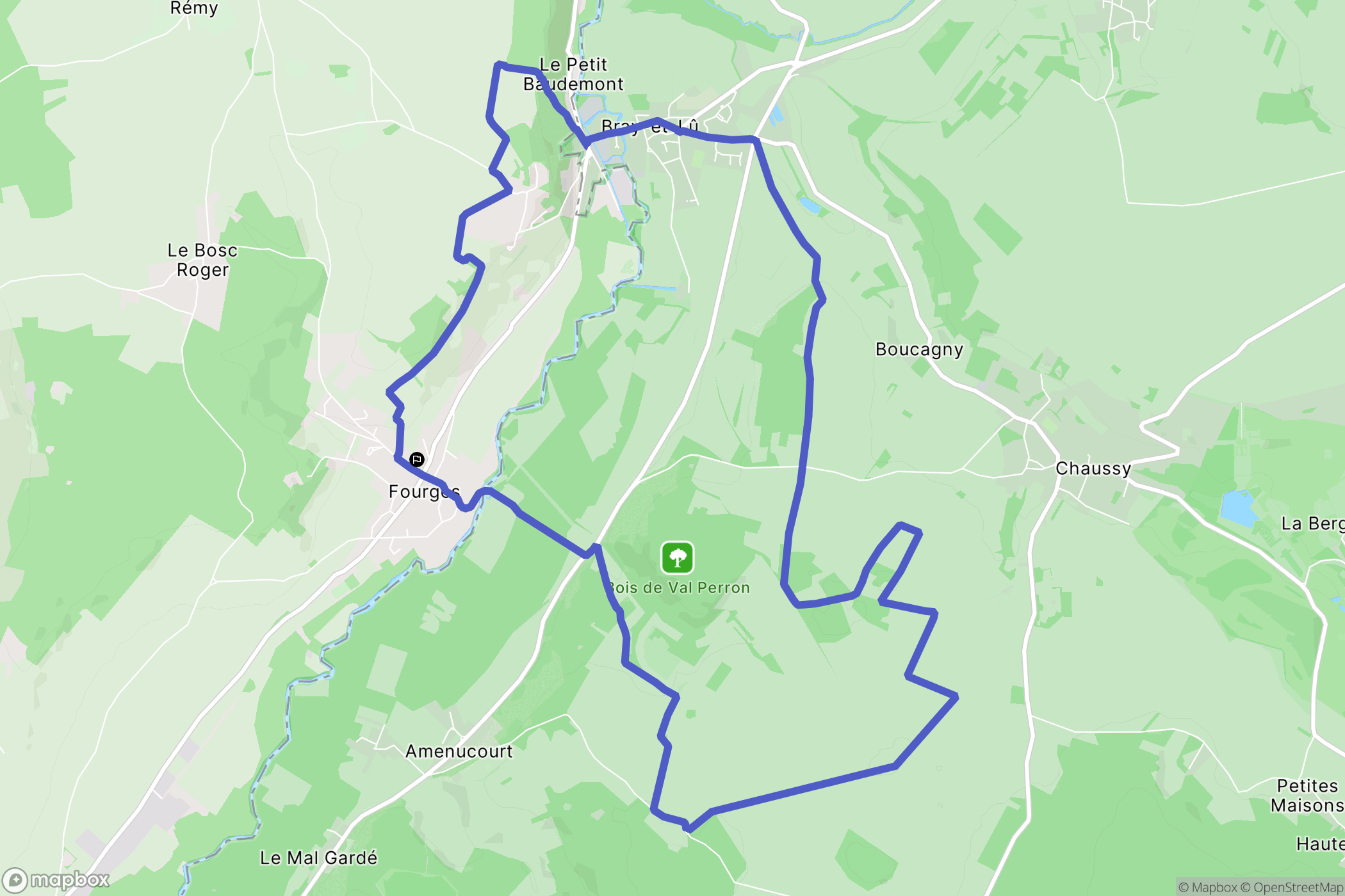 Vexin-sur-Epte : carte du parcours de randonnée - France
