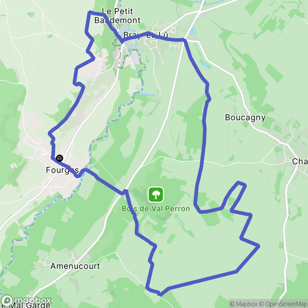 Vexin-sur-Epte : carte du parcours de randonnée - France