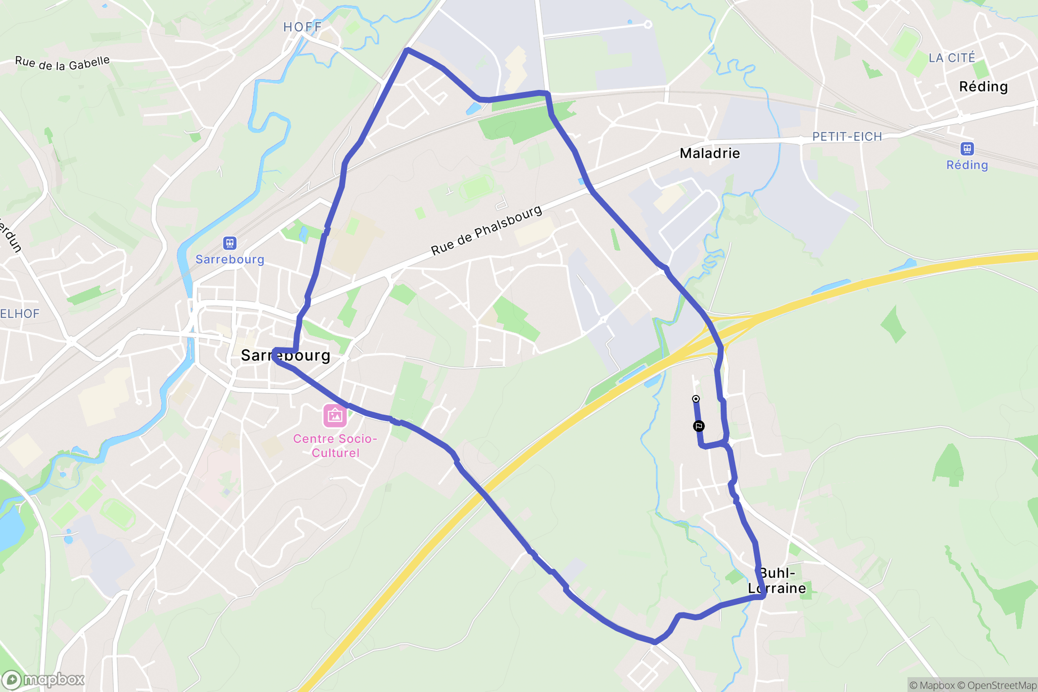Buhl-Lorraine : carte du parcours de randonnée - France