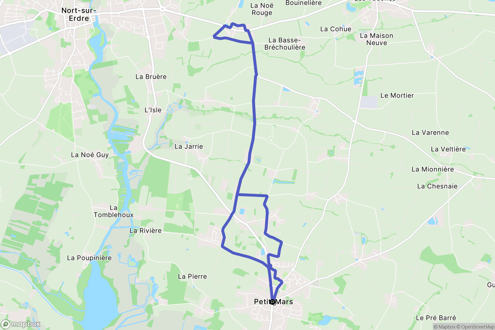 Petit-Mars : carte du parcours de randonnée - France