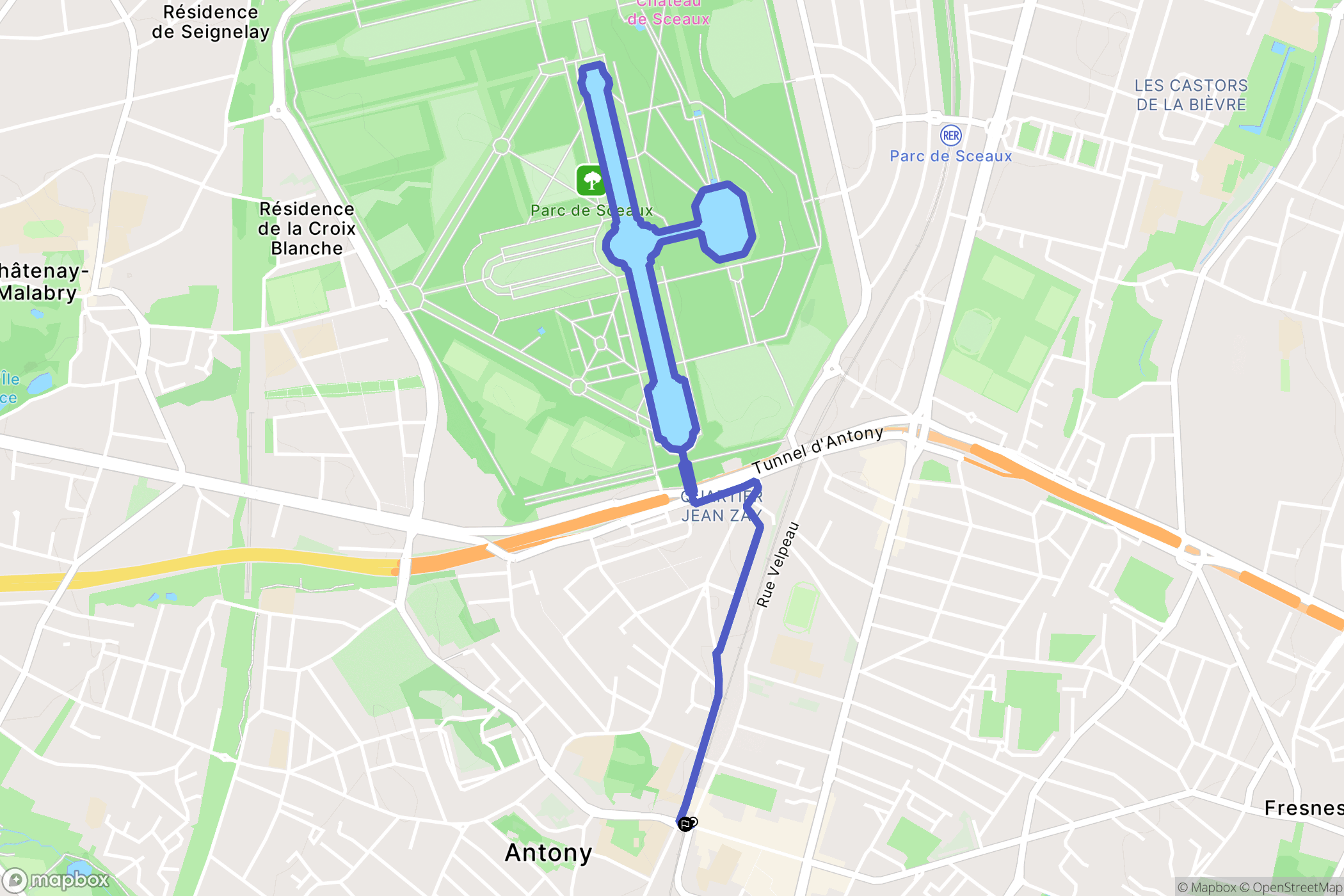 Antony : carte du parcours de randonnée - France