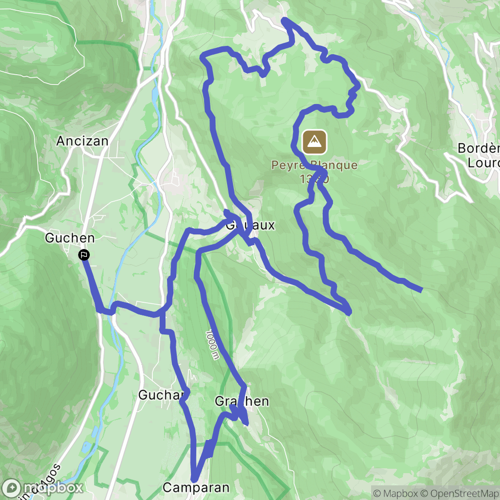 Guchen : carte du parcours de randonnée - France