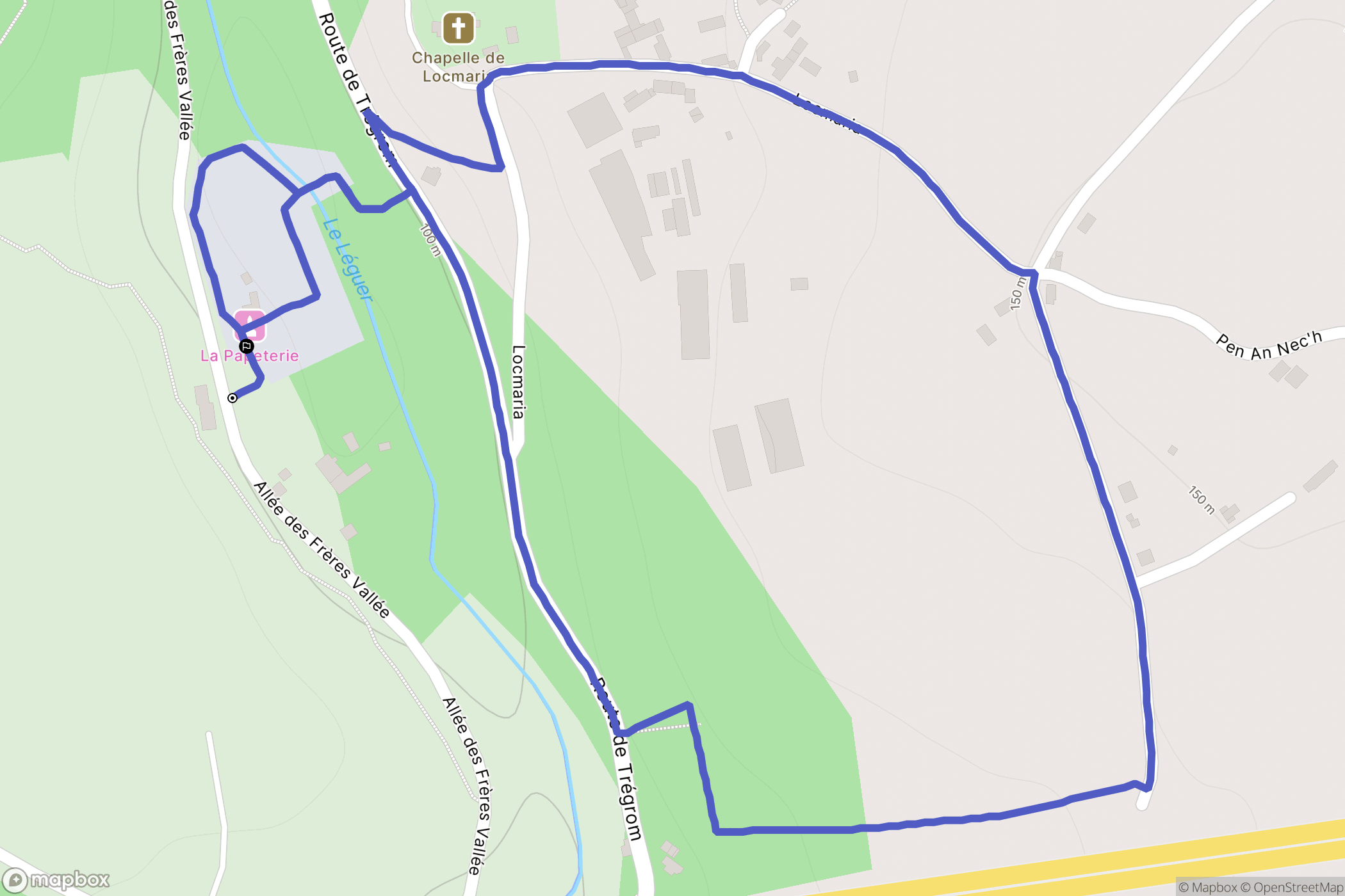 Plounévez-Moëdec : carte du parcours de randonnée - France