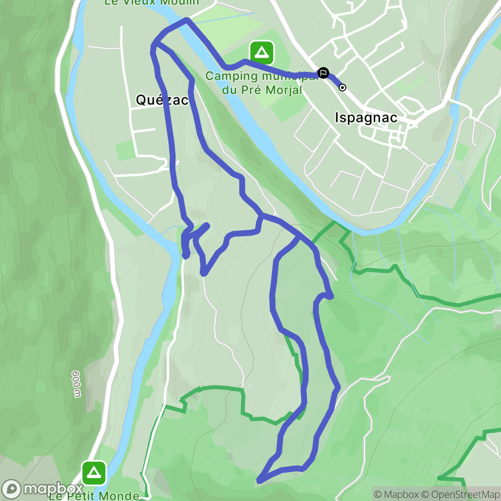 Ispagnac : carte du parcours de randonnée - France