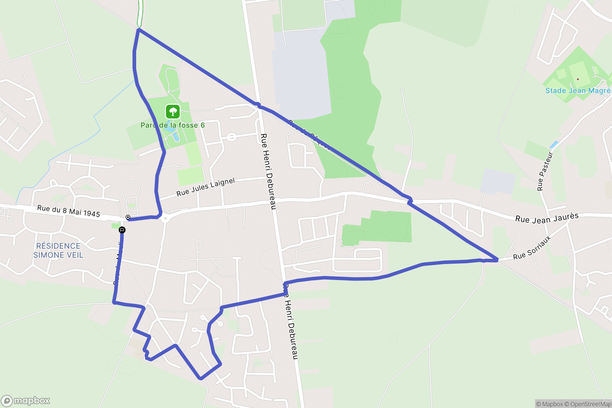 Haisnes : carte du parcours de randonnée - France
