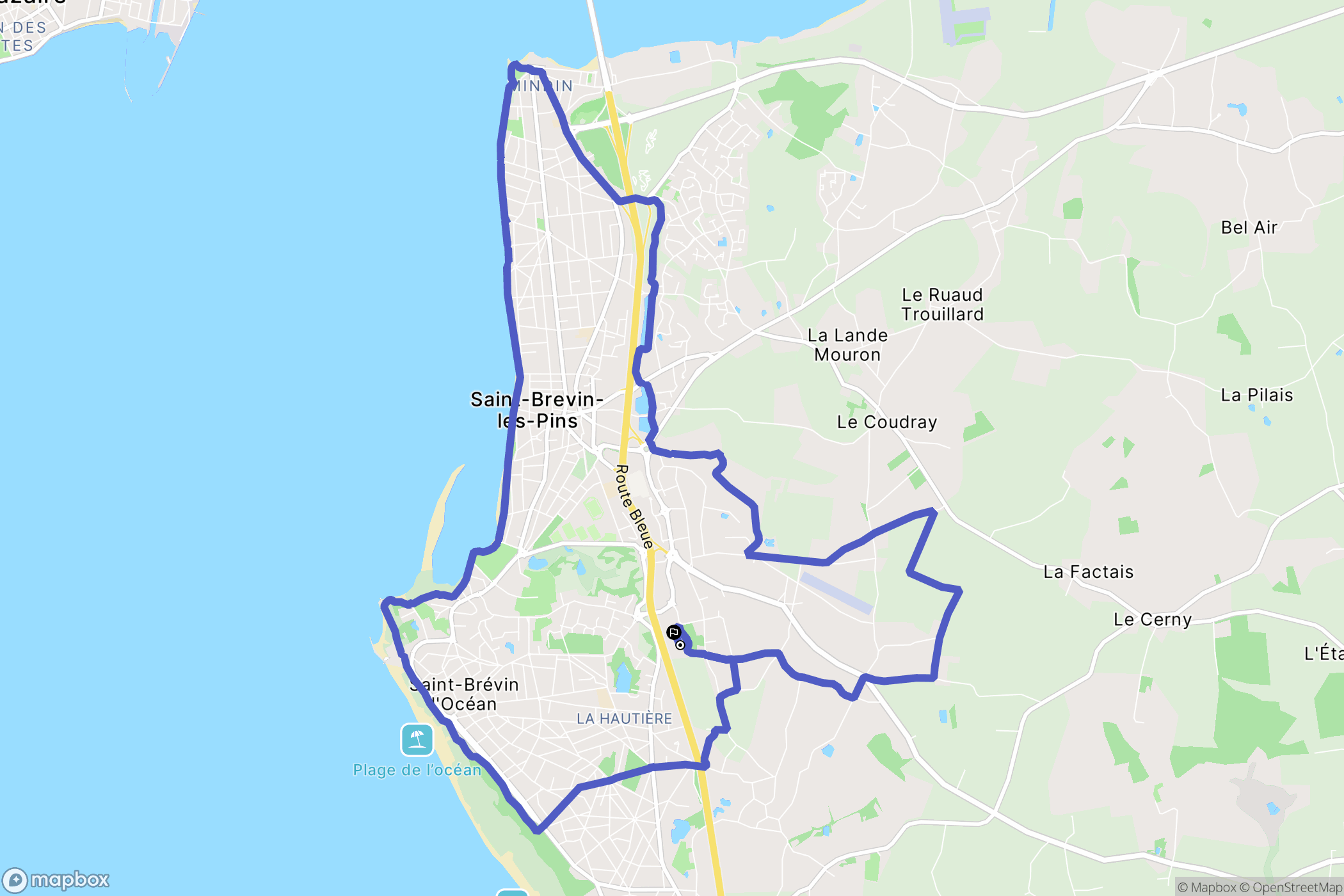 Saint-Brevin-les-Pins : carte du parcours de randonnée - France