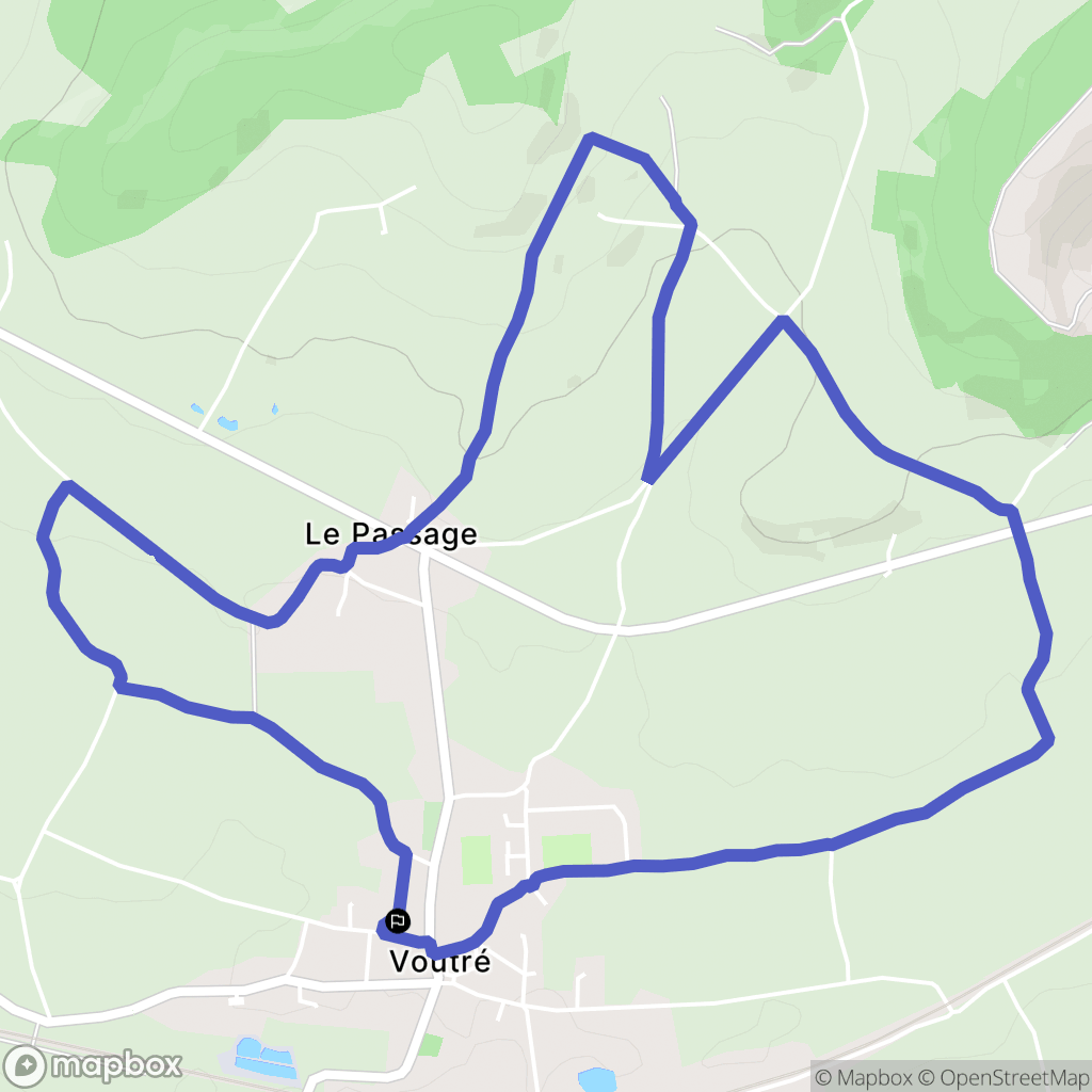 Voutré : carte du parcours de randonnée - France