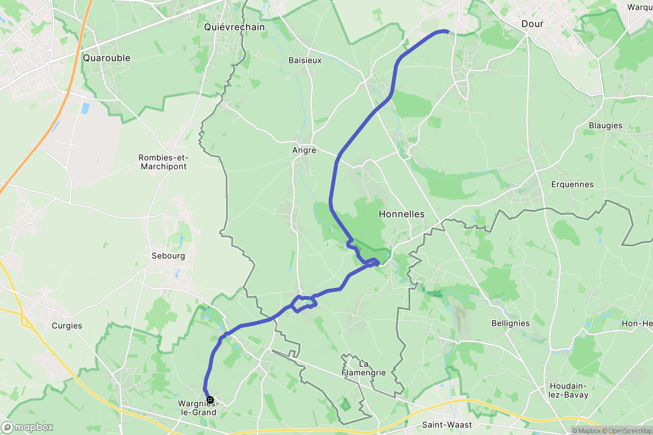 Wargnies-le-Grand : carte du parcours de randonnée - France