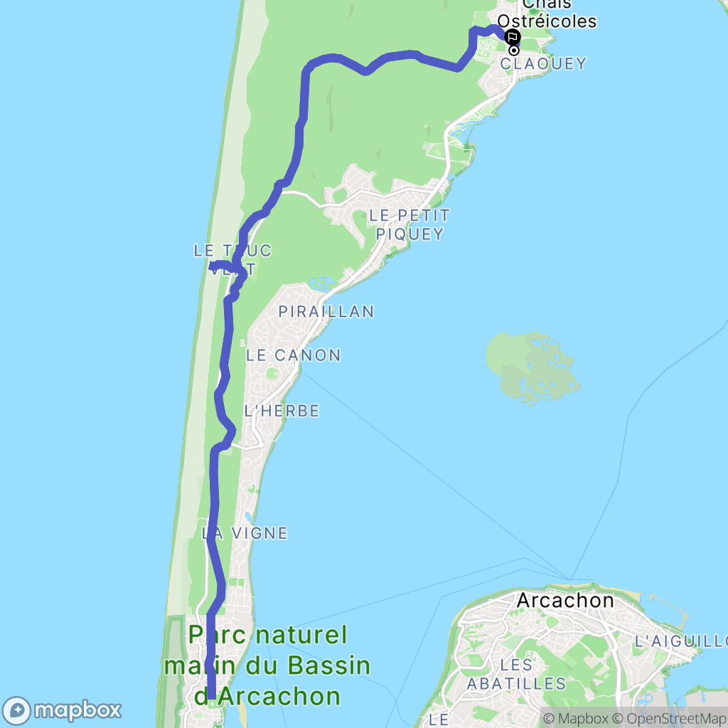 Lège-Cap-Ferret : carte du parcours de randonnée - France