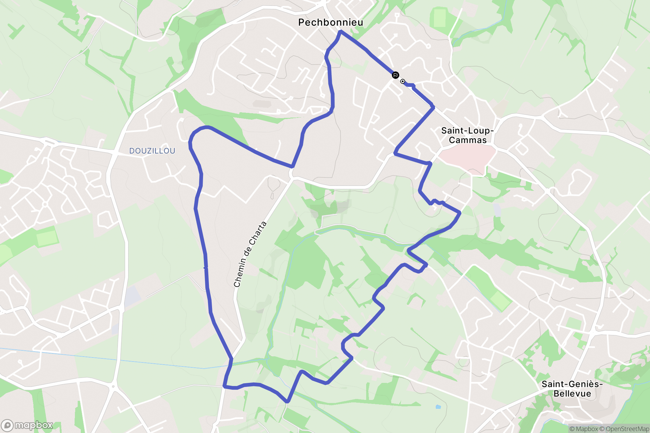Saint-Loup-Cammas : carte du parcours de randonnée - France