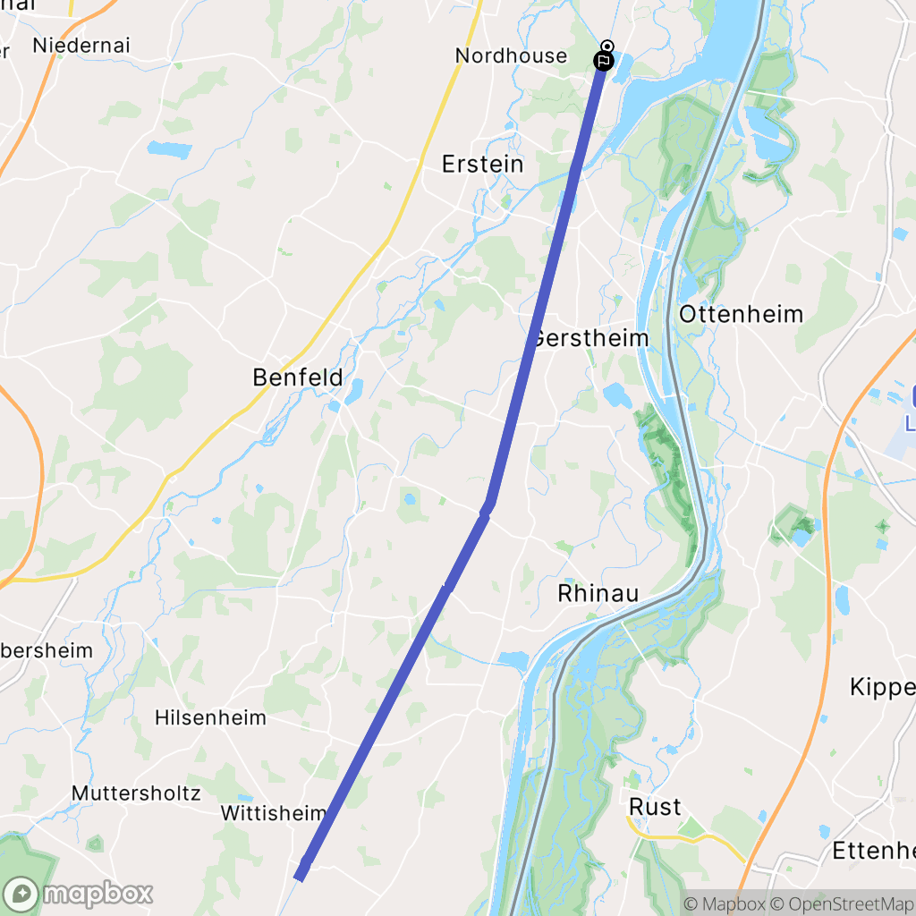 Plobsheim : carte du parcours de randonnée - France