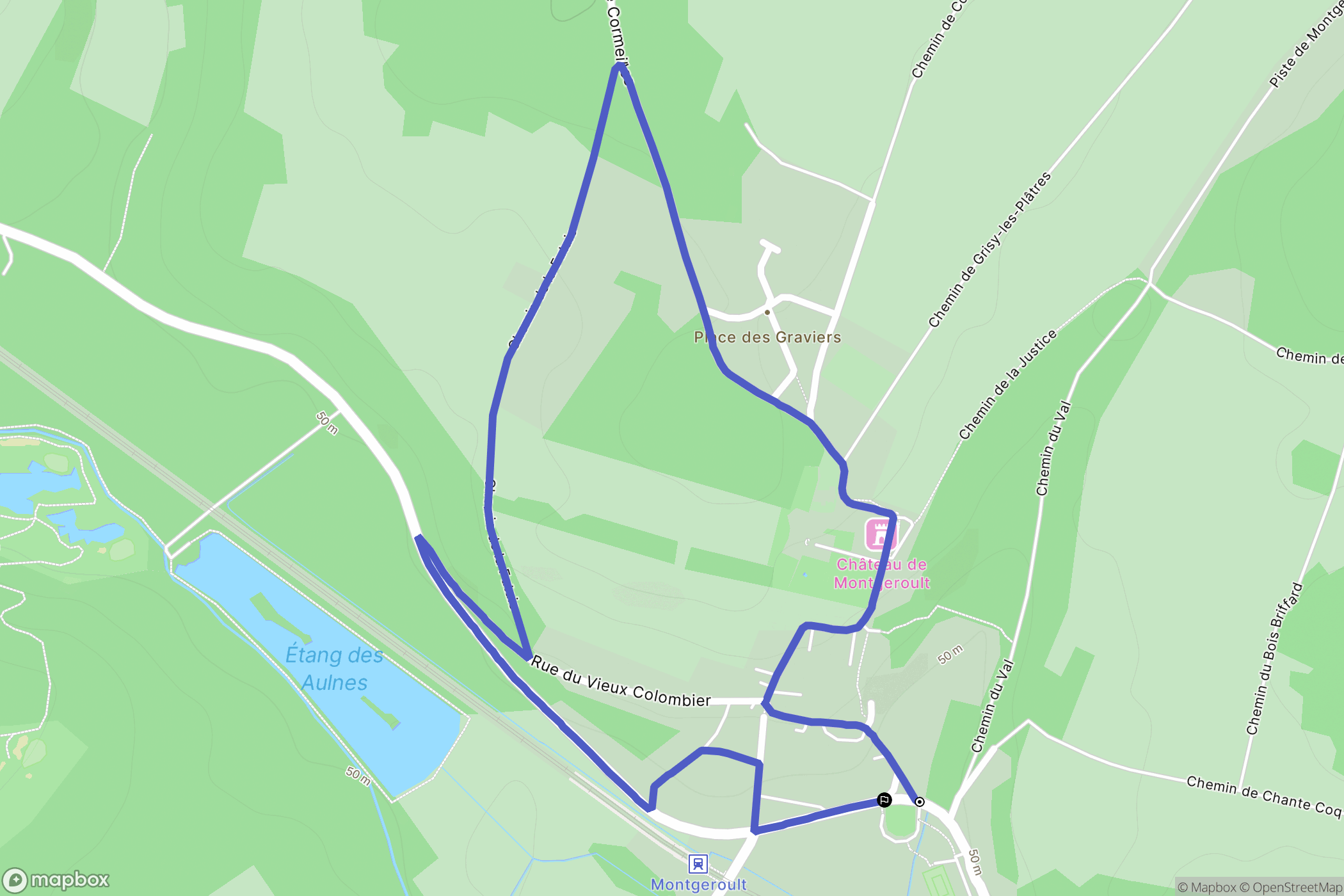 Montgeroult : carte du parcours de randonnée - France