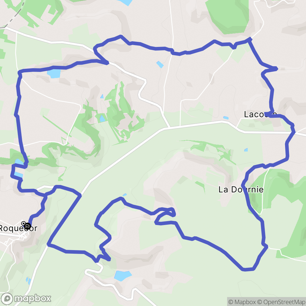 Roquecor : carte du parcours de randonnée - France