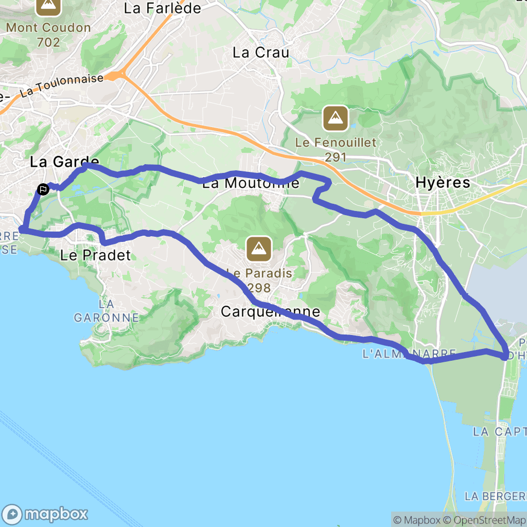 La Garde : carte du parcours de randonnée - France