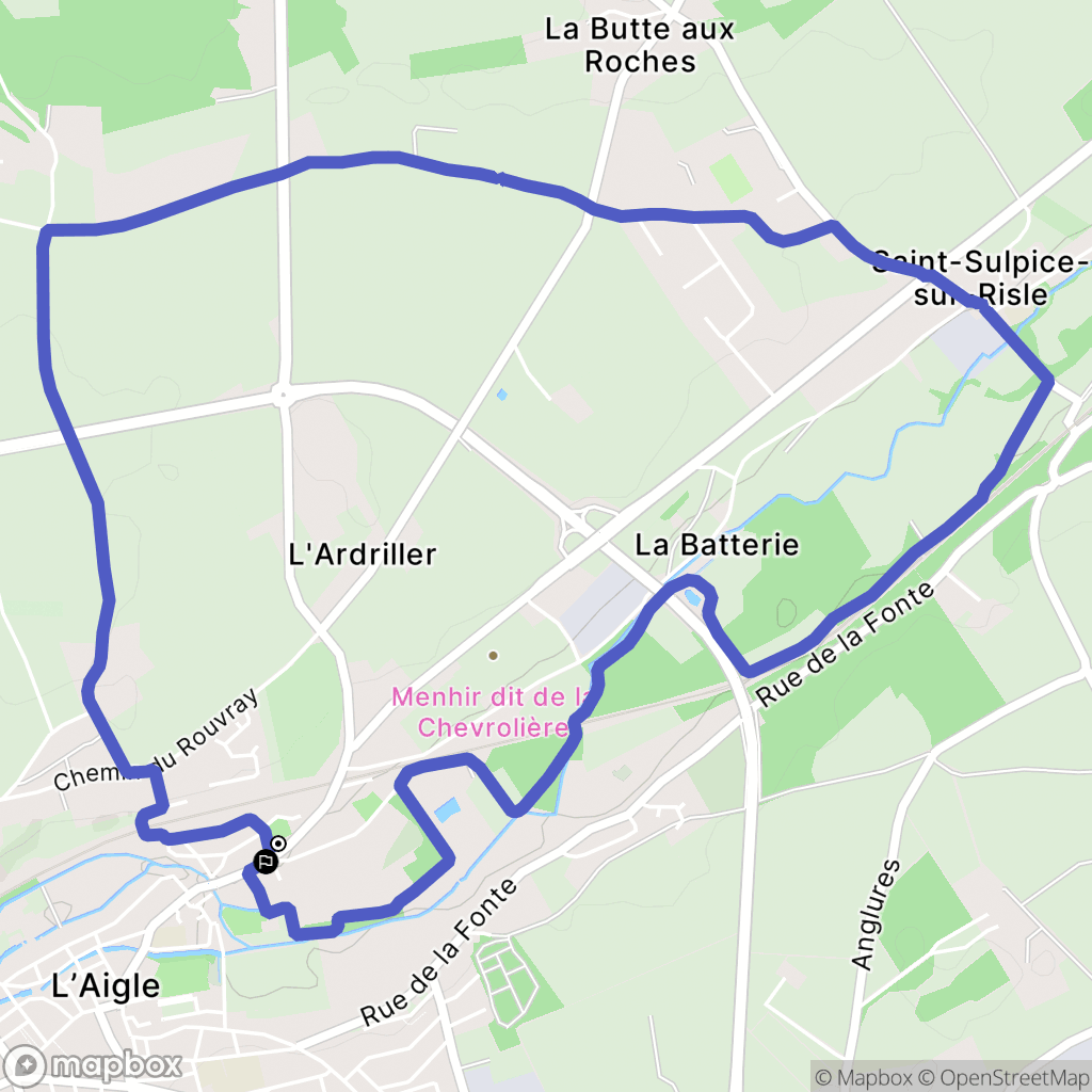 L'Aigle : carte du parcours de randonnée - France