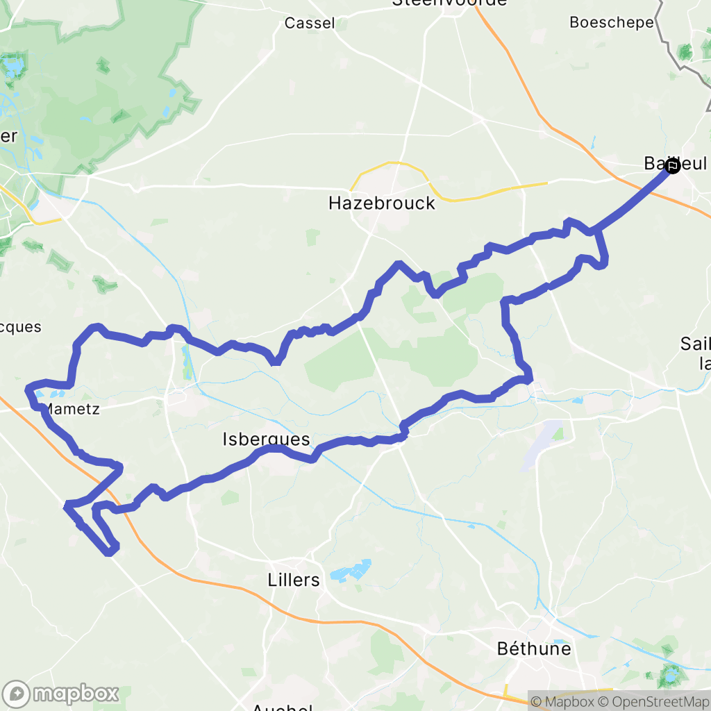 Bailleul : carte du parcours de randonnée - France