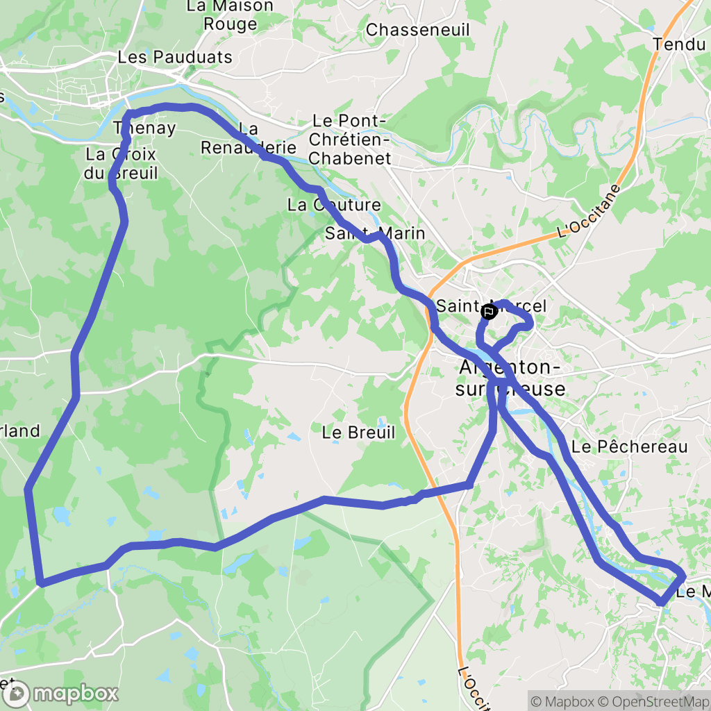 Saint-Marcel : carte du parcours de randonnée - France
