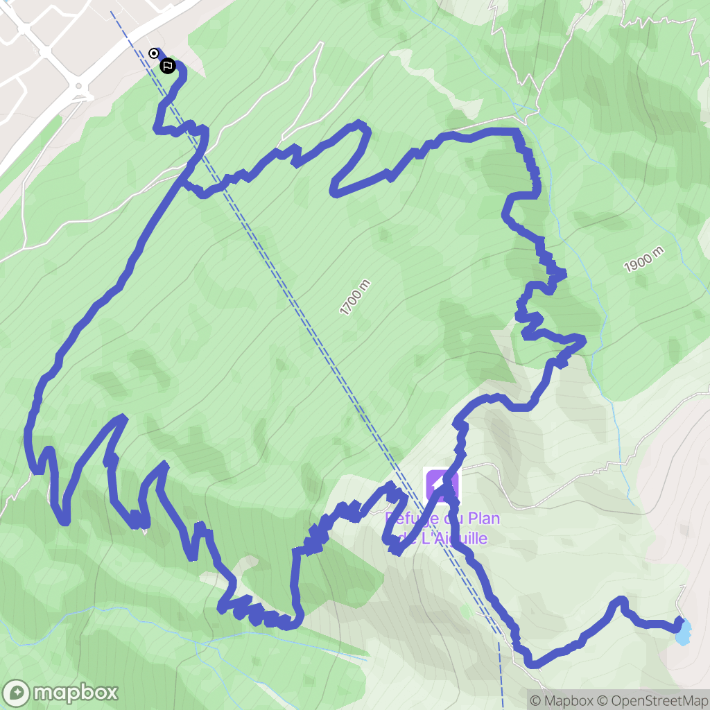 Chamonix-Mont-Blanc : carte du parcours de randonnée - France