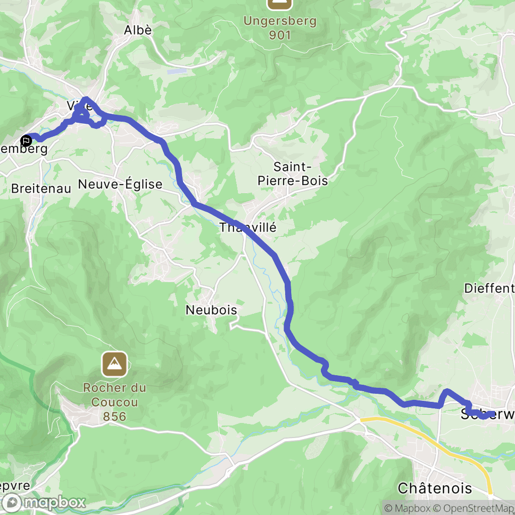 Bassemberg : carte du parcours de randonnée - France