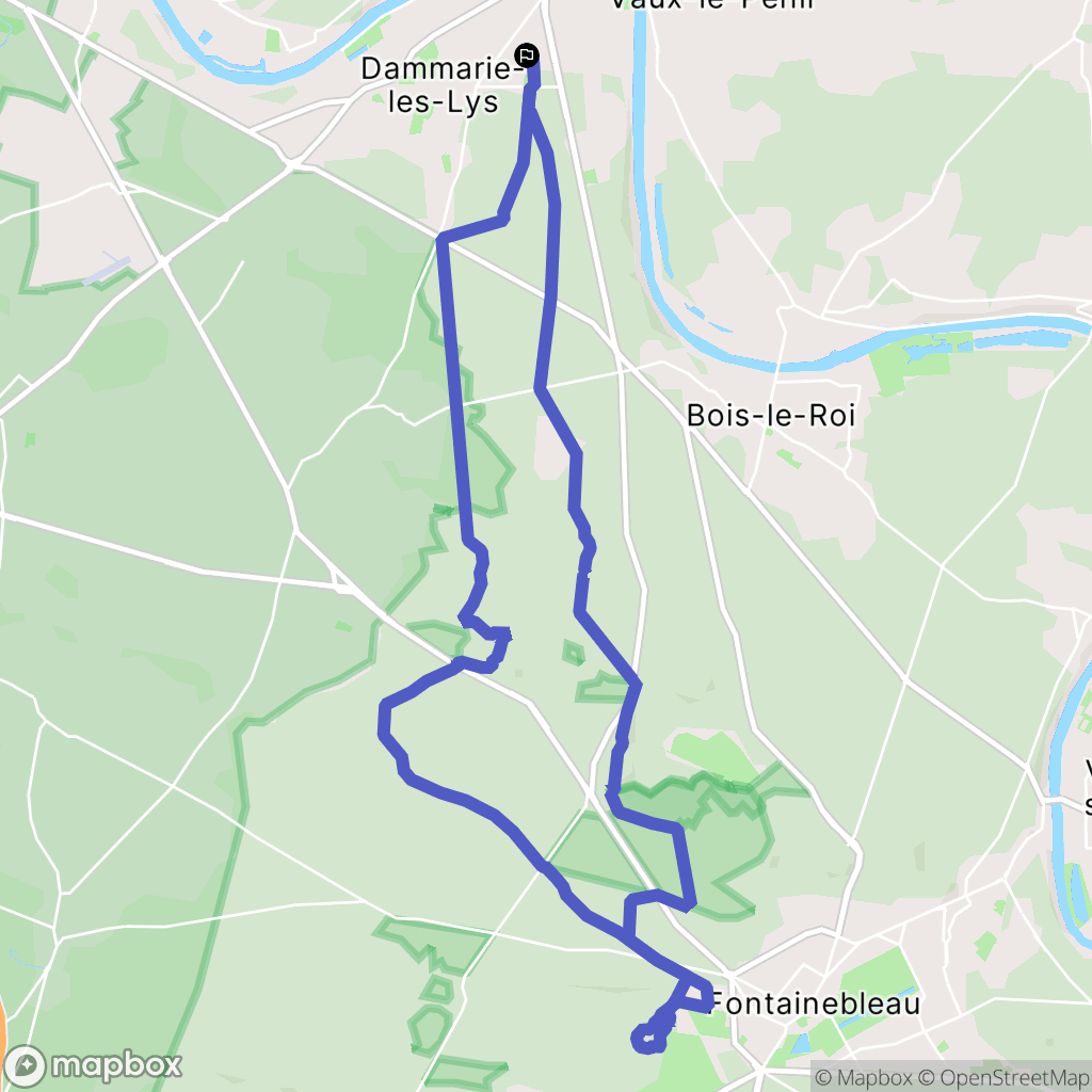 Dammarie-les-Lys : carte du parcours de randonnée - France