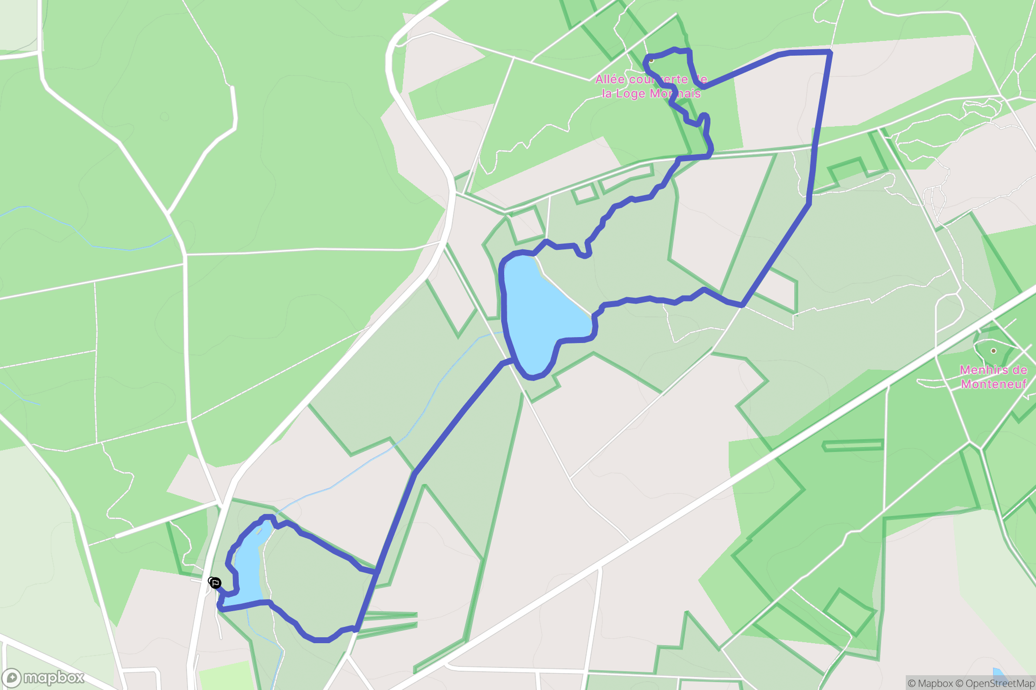 Monteneuf : carte du parcours de randonnée - France