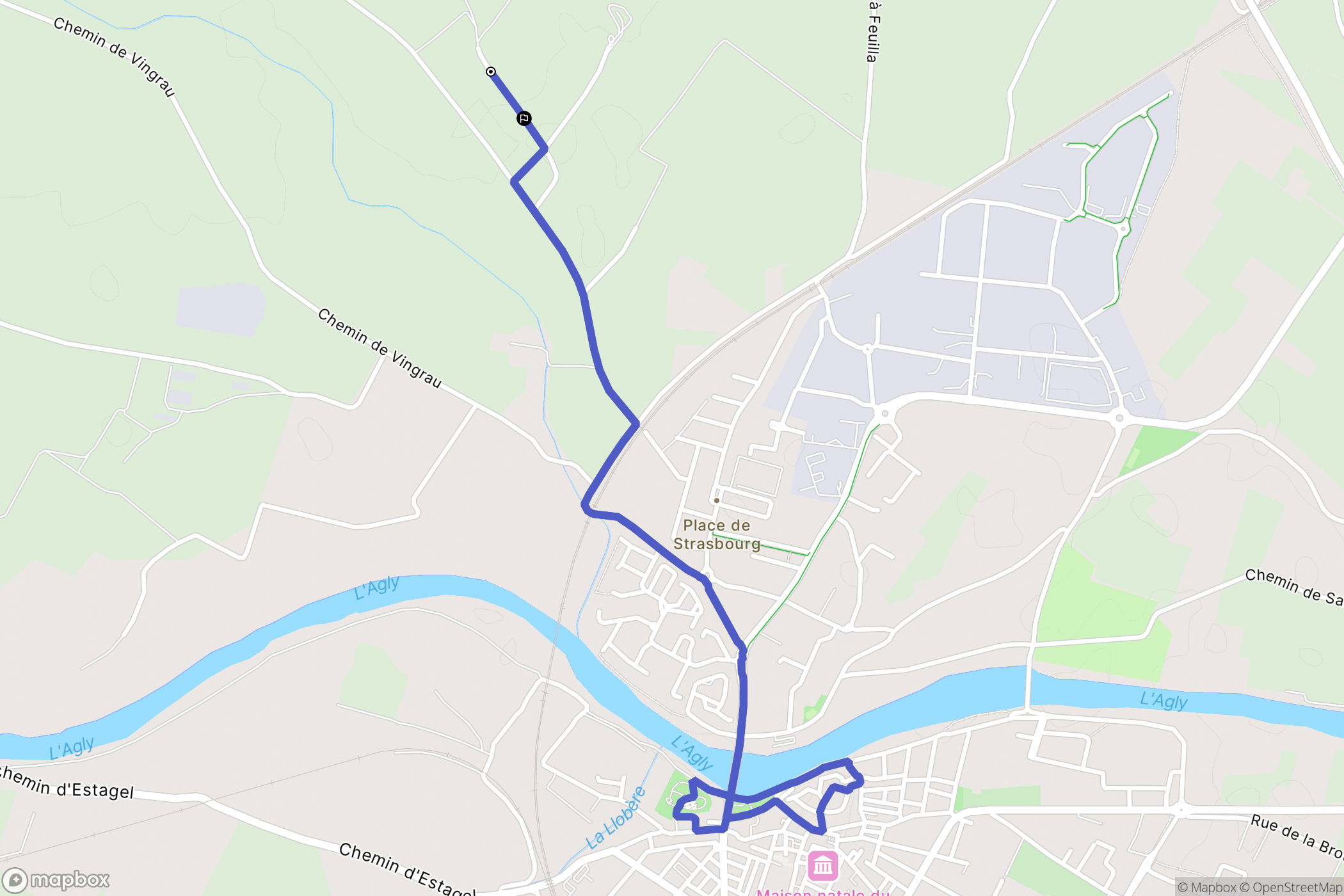 Rivesaltes : carte du parcours de randonnée - France